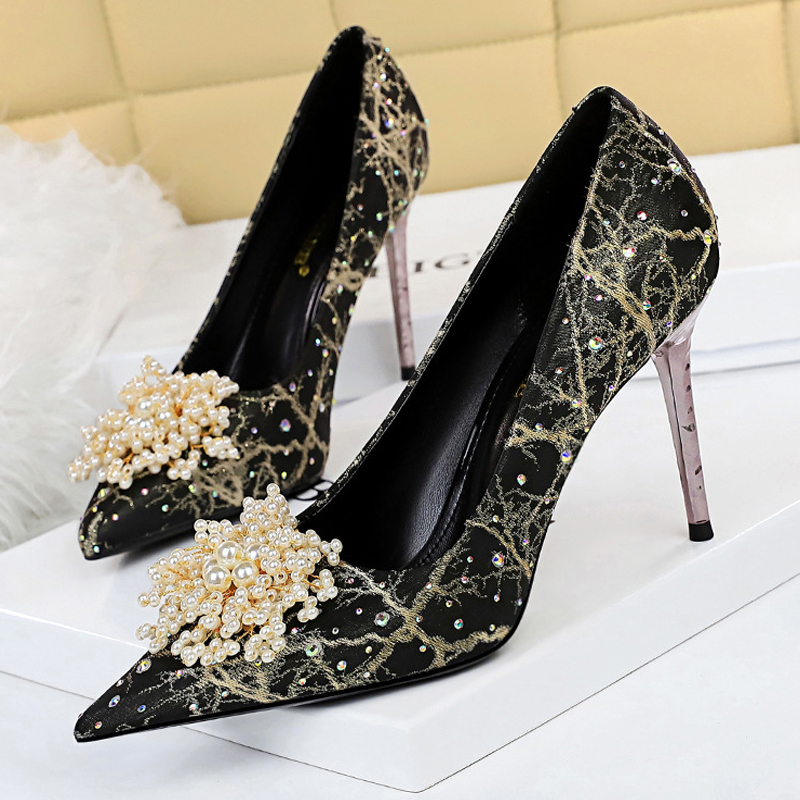 Shoe Tree - BIGTREE chaussures perle fleurs femme pompes