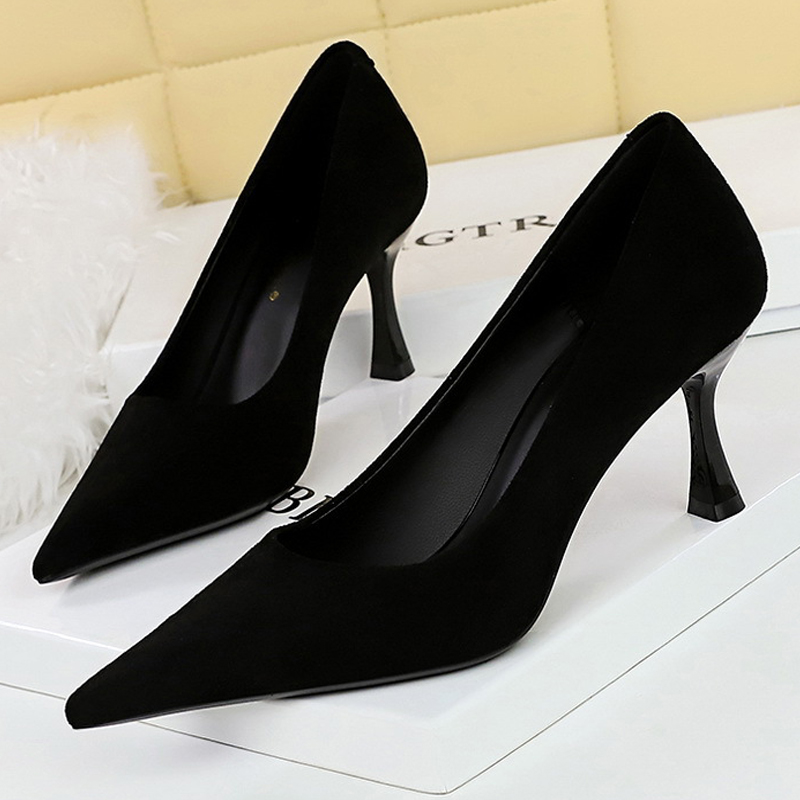 Shoe Tree - BIGTREE chaussures daim noir femmes pompes
